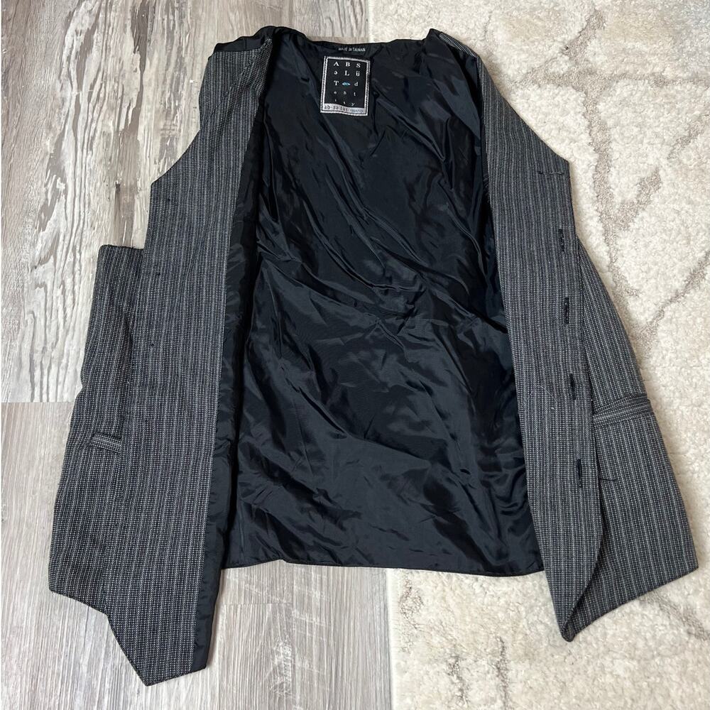 Y2K Old Money Gray Tailored Vest Men’s M Preppy Office Siren Smart Layering - Picture 5 of 11